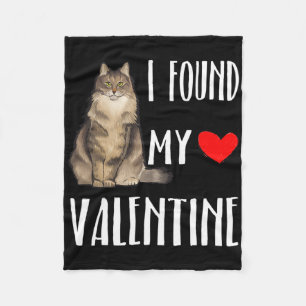 I Found My Valentine Day Norwegian Forest Cat Love Fleece Blanket