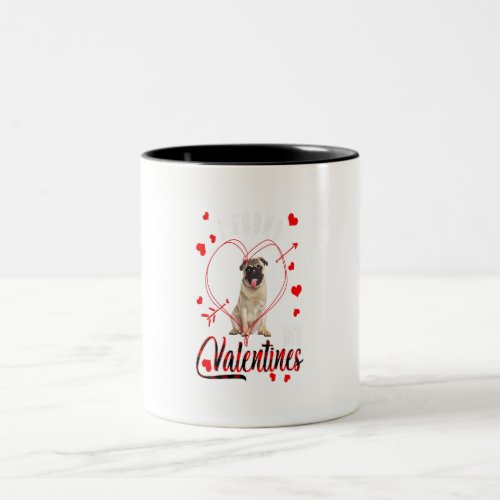 I Found My Valentines Red Plaid Pug Dog Lover Gift Two_Tone Coffee Mug