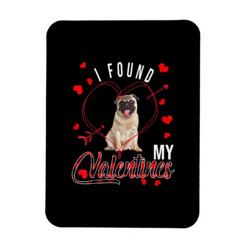 I Found My Valentines Red Plaid Pug Dog Lover Magnet