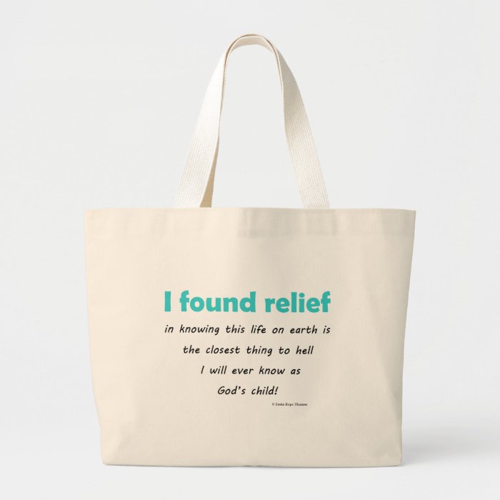 i found relief canvas bags