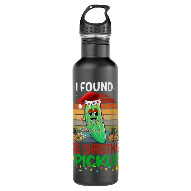 I Found The Christmas Pickle Santa Pickles X-mas T Stainless Steel Water Bottle (Front)