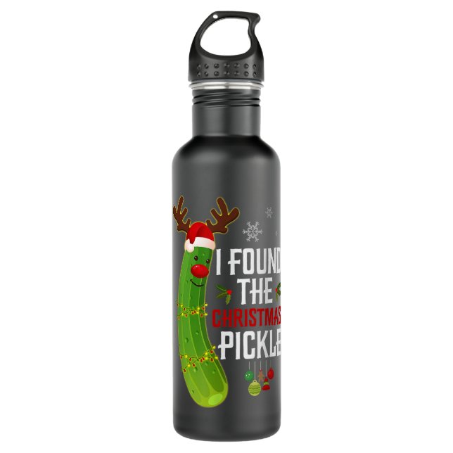 I Found The Christmas Pickle Stainless Steel Water Bottle (Front)