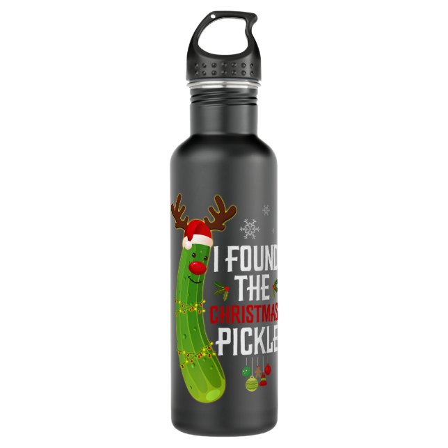 I Found The Christmas Pickle Stainless Steel Water Bottle (Front)