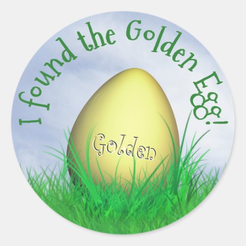 I Found The Golden Egg  Easter Egg Hunt Classic Round Sticker