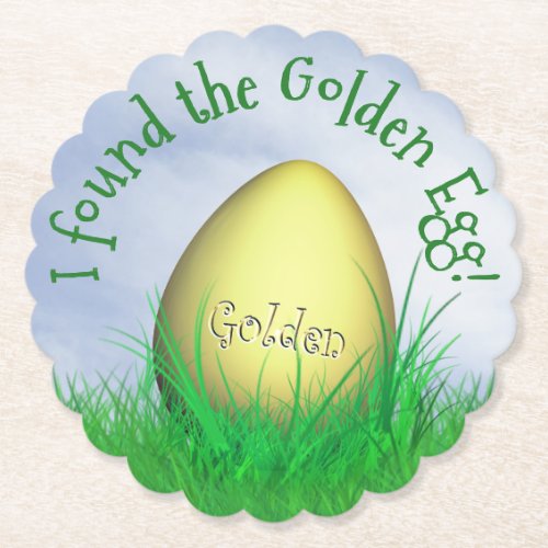 I Found The Golden Egg  Easter Egg Hunt Paper Coaster