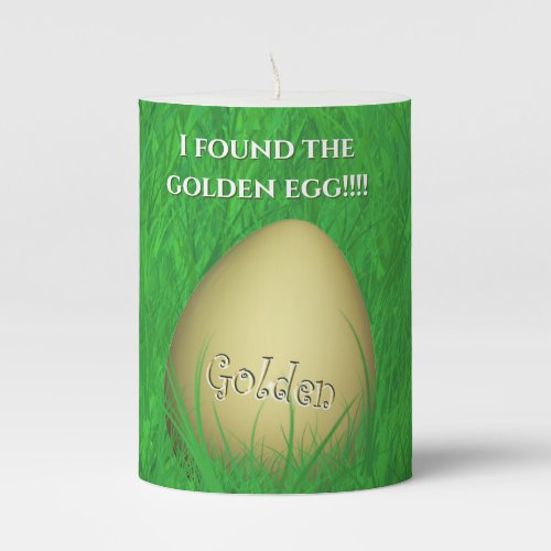I Found the Golden Egg _ Easter Holiday Pillar Candle