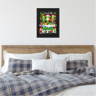 I Found The Pickle Xmas Three Santa Canvas Print