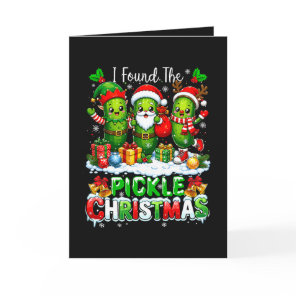 I Found The Pickle Xmas Three Santa  Holiday Card