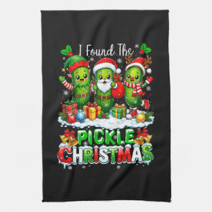 I Found The Pickle Xmas Three Santa Kitchen Towel