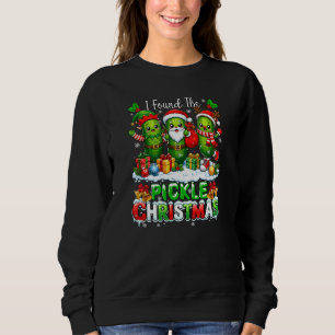 I Found The Pickle Xmas Three Santa Sweatshirt