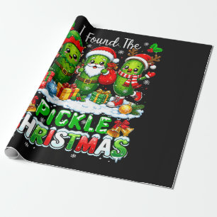 I Found The Pickle Xmas Three Santa Wrapping Paper