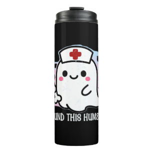 I Found This Humerus Funny Halloween Nurse Ghost B Thermal Tumbler