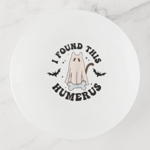 I Found This Humerus Humorous Funny Halloween Cat  Trinket Tray