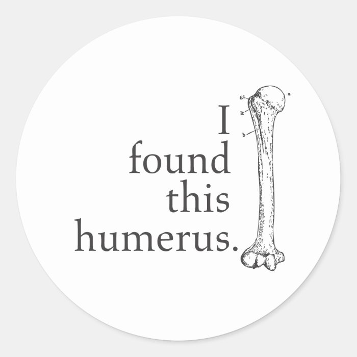 I Found This Humerus Round Stickers