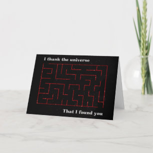 I Found You Maze Glitter Valentine Card
