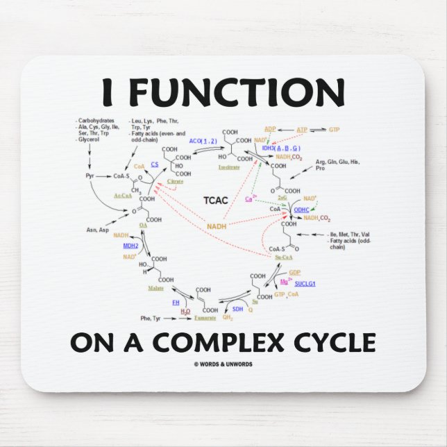I Function On A Complex Cycle (Krebs Cycle Humor) Mouse Pad (Front)