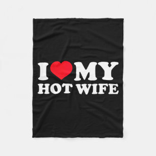 I Funny Wife Red Heart Wife Fleece Blanket
