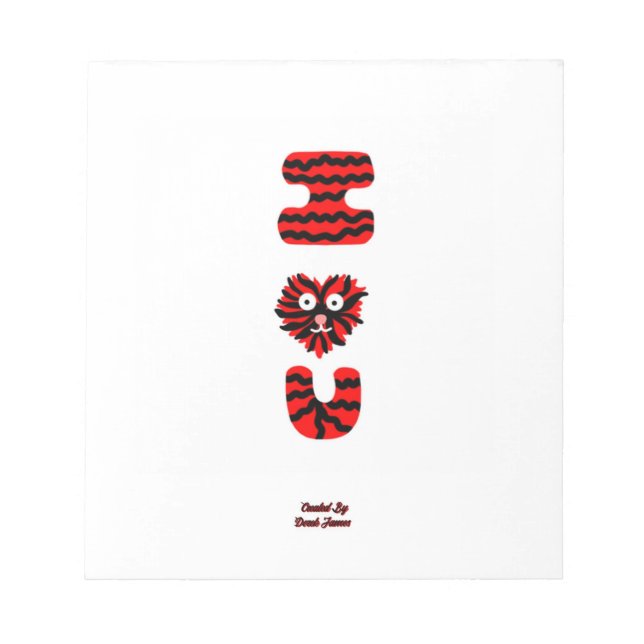 I Fuzzy U Notepad (14 cm x 15.2 cm) (Front)