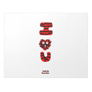 I Fuzzy U Notepad (27.9 cm x 21.6 cm)