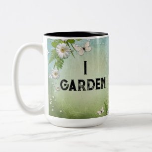 I Garden Because Murder is Illegal Two-Tone Coffee Mug