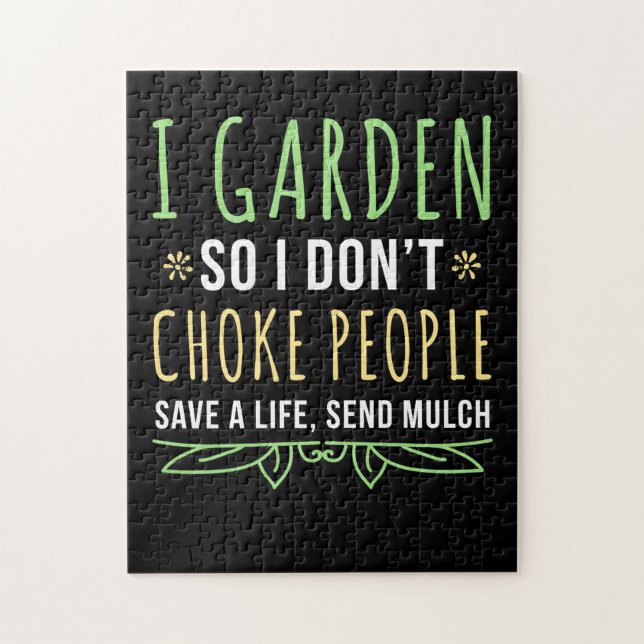 I Garden So I Don't Choke People Jigsaw Puzzle (Vertical)