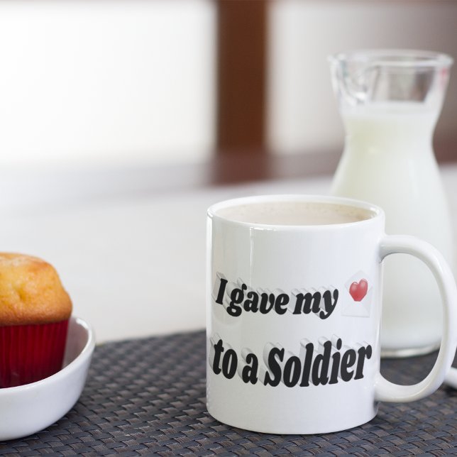 I Gave My Heart to a Soldier black text Giant Coffee Mug (Creator Uploaded)