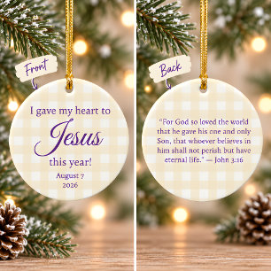 I Gave My Heart to Jesus Christmas Ceramic Ornament