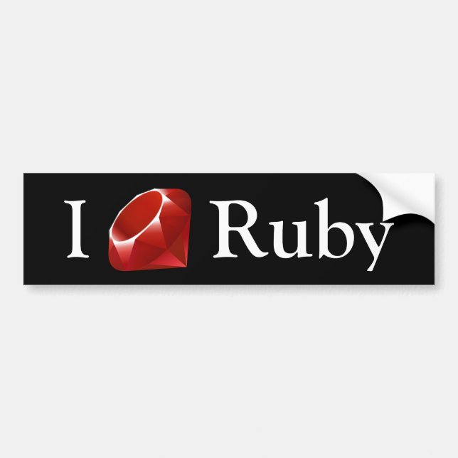 I Gem Ruby (black) Bumper Sticker (Front)