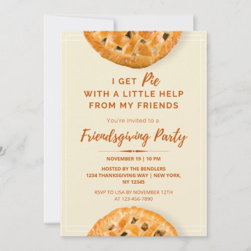 I Get Pie Friendsgiving Party Invitation