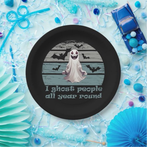 I ghost people all year round vintage Halloween Paper Plates
