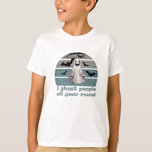 I ghost people all year round vintage Halloween T_Shirt