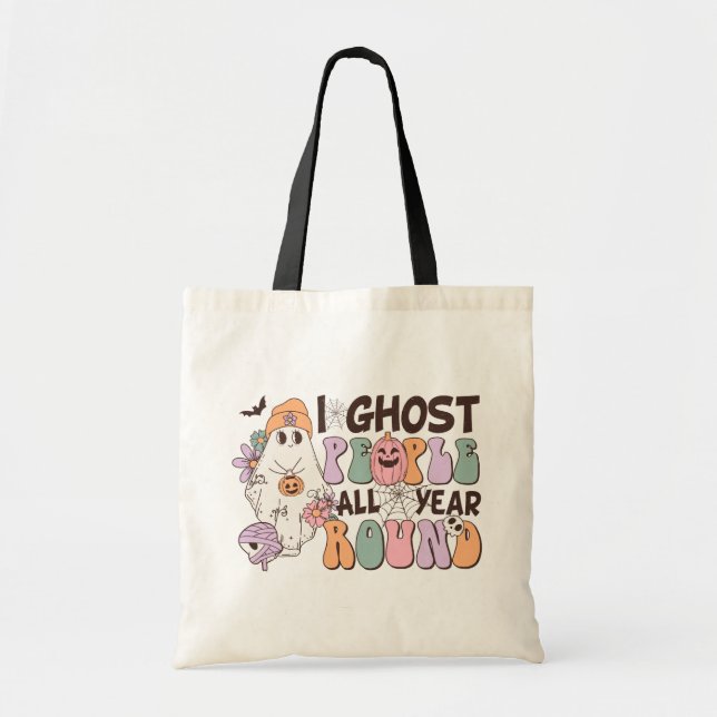 I Ghost People Halloween Tote Bag (Front)