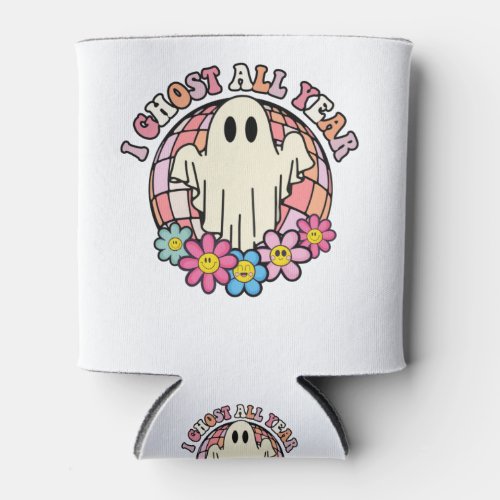 I Ghost Retro Halloween Can Cooler