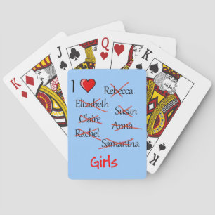 'I ♥ Girls' Poker Cards