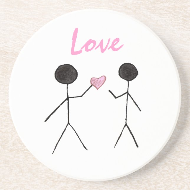 I Give My Heart Coster Sandstone Coaster (Front)