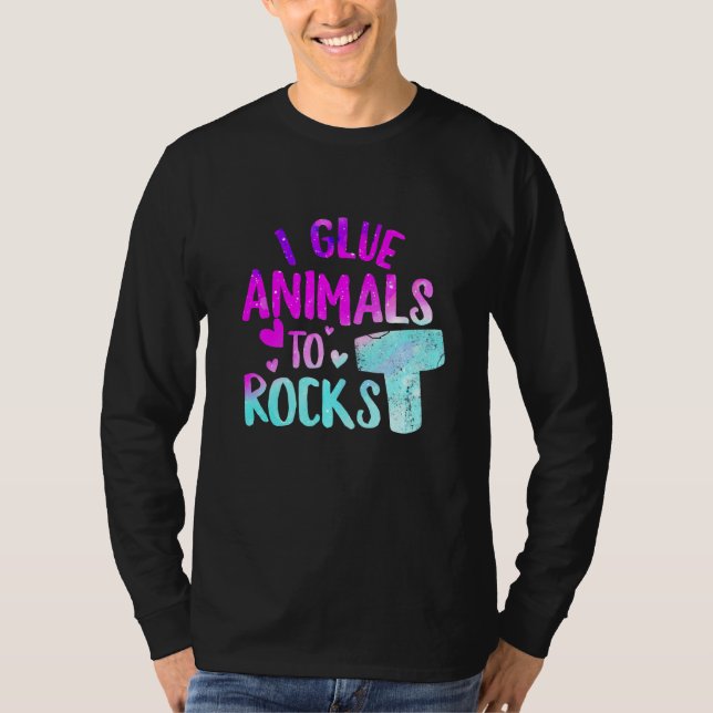 I Glue Animals To Rocks Aquarist Fish Reef Keeping T-Shirt (Front)