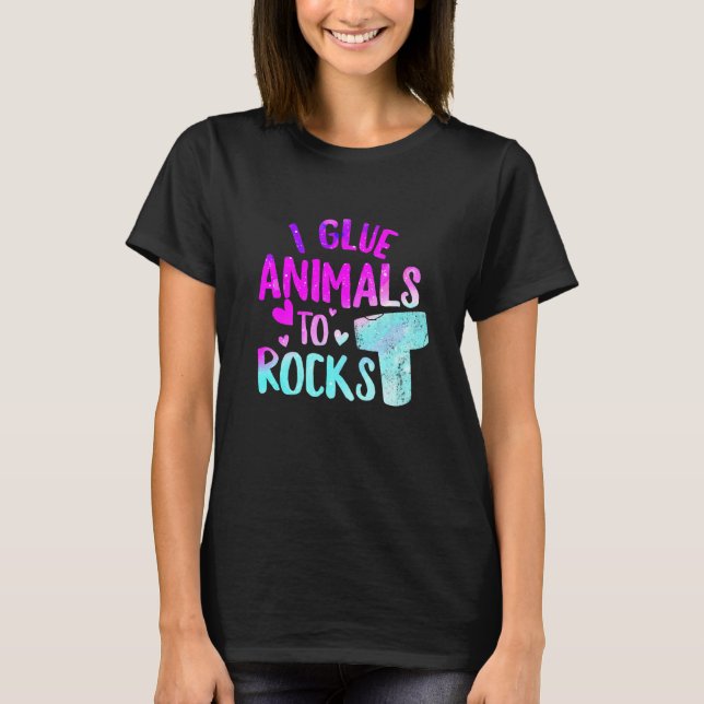 I Glue Animals To Rocks Aquarist Fish Reef Keeping T-Shirt (Front)