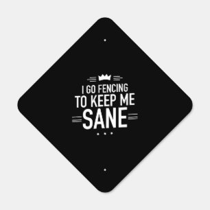 I go fencing funny metal sign