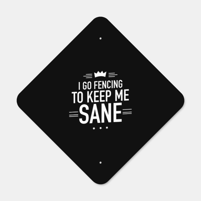 I go fencing funny metal sign (Front)