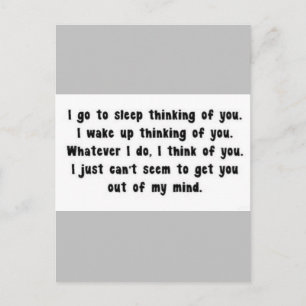 I GO TO SLEEP THINKING OF YOU MISS YOU LOVE RELATI POSTCARD