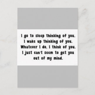 I GO TO SLEEP THINKING OF YOU MISS YOU LOVE RELATI POSTCARD