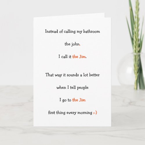I go to the Jim every Morning Funny Humor Tip Joke Holiday Card