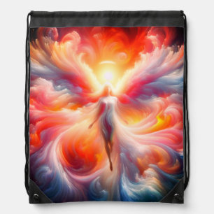 I Go With An Angel on My Back Drawstring Backpack