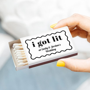 I Got Lit Modern Wedding Favor Matchboxes