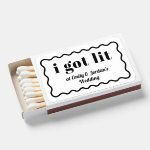 I Got Lit Modern Wedding Favor Matchboxes