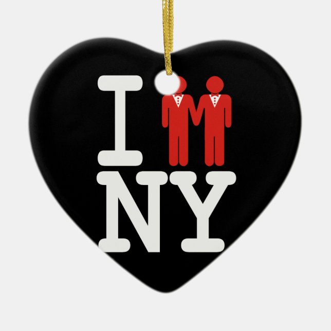 I GOT MARRIED IN NY MEN -.png Ceramic Ornament (Front)