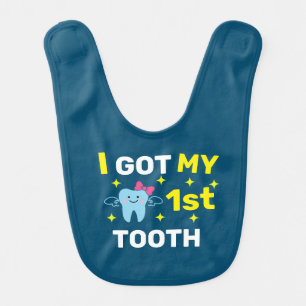 I Got My 1st Tooth with Cute Baby Tooth Baby Bib