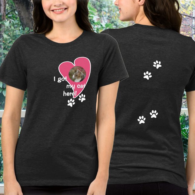 I got my cat here! Photo Custom - Dark Tri-Blend Shirt (A very special way to express the love you have for your cat(s)!)