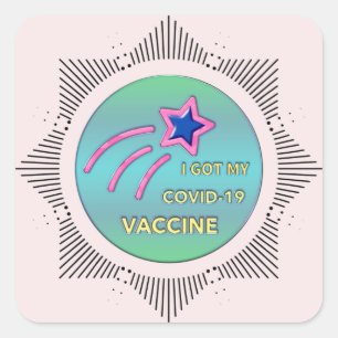 I Got My COVID-19 Vaccine Vaccination Square Sticker