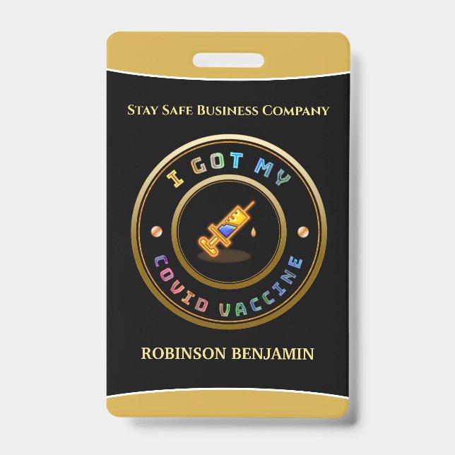 I Got My Covid Vaccine Business Logo Badge (Front)